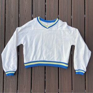 Free People V-Neck Sweatshirt Size M Retro Preppy Tennis